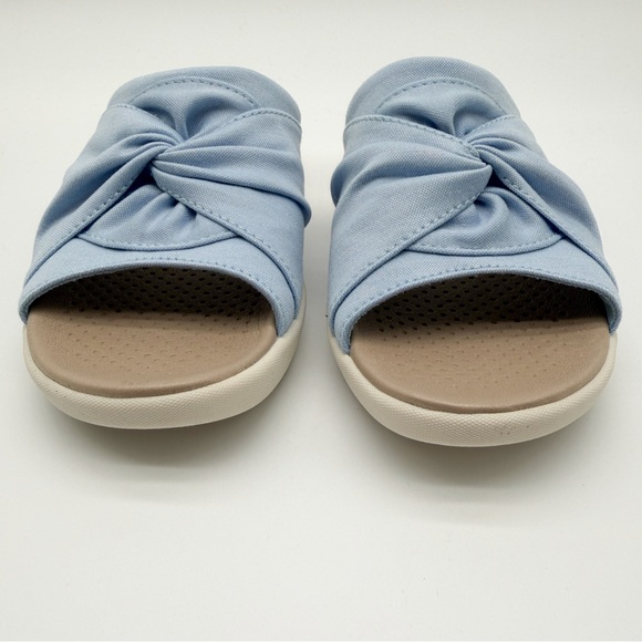 LifeStride BZees Cherish Washable Peep Toe Comfort Slide Sandals Blue 6 NEW - Picture 2 of 14